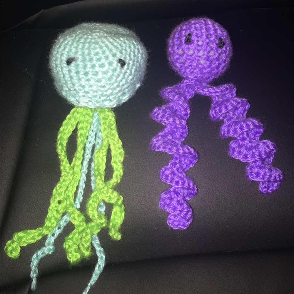 Handmade octopus and jellyfish